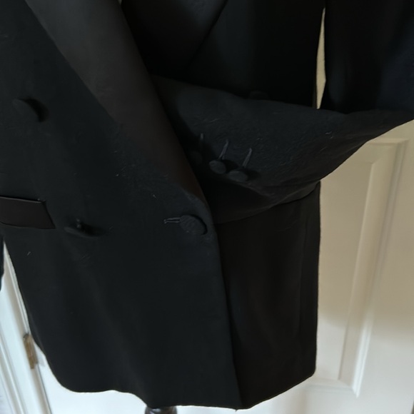 Liz Claiborne Collection vintage Tuxedo Jacket Blazer 100% Wool Size 6 - Picture 4 of 16